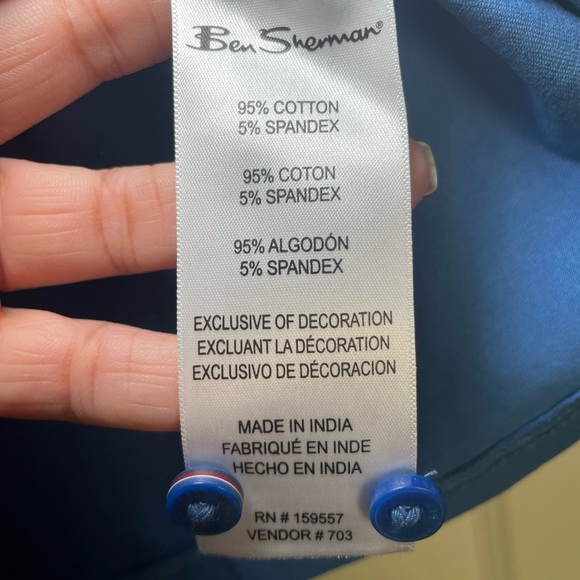 Ben Sherman blue golf shirt with burgundy piping 
sz S - Picture 9 of 10